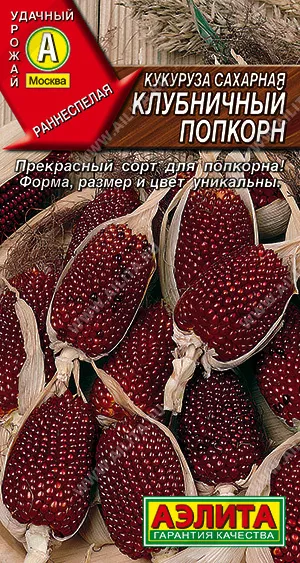 Семена кукуруза сахарная Клубничный попкорн, Аэлита: фото