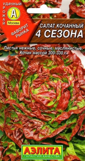 Семена салат кочанный 4 сезона, Аэлита: фото