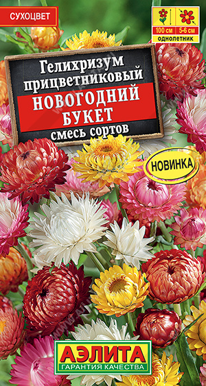 Семена гелихризум Новогодний Букет, смесь, Аэлита: фото