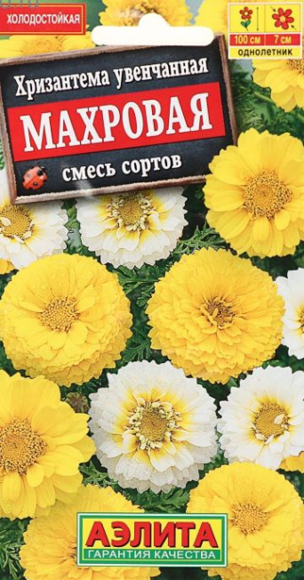 Семена хризантема увенчанная Махровая, смесь, Аэлита: фото