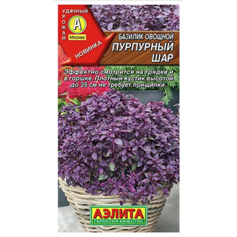 Семена базилик Пурпурный Шар, Аэлита: фото