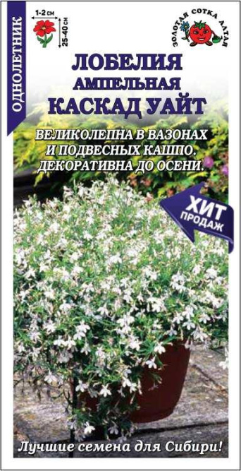 Семена лобелия Каскад Уайт , Золотая сотка: фото
