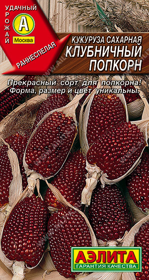 Семена кукуруза сахарная Клубничный попкорн, Аэлита: фото